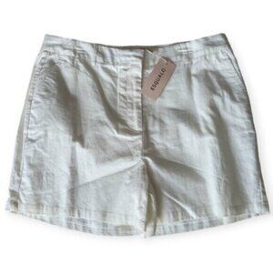 ESQUALO  High Rise Off White Linen Shorts  Size 16
